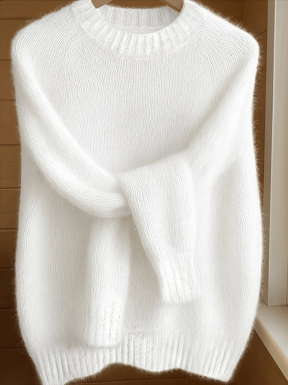 Fluffy Knit Winter Jumper, Sky Blue
