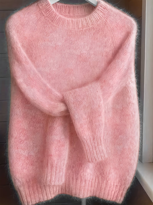Fluffy Knit Winter Jumper, Sky Blue