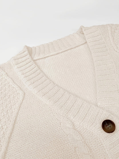 Twisted Knit Winter Cardigan, Pink
