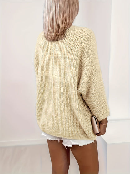 Oversized Knit Cardigan, Khaki