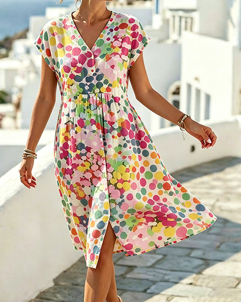 Fluid Summer V-Neck Dress