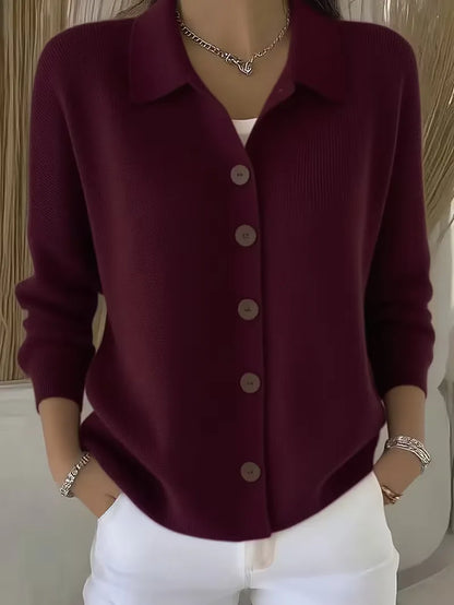 Fine Knit Buttoned Cardigan