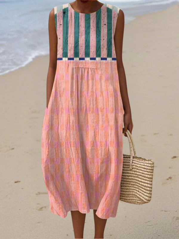 Printed Summer Linen Dress