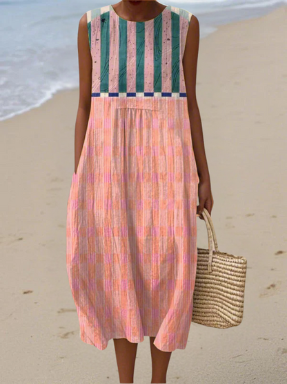 Printed Summer Linen Dress