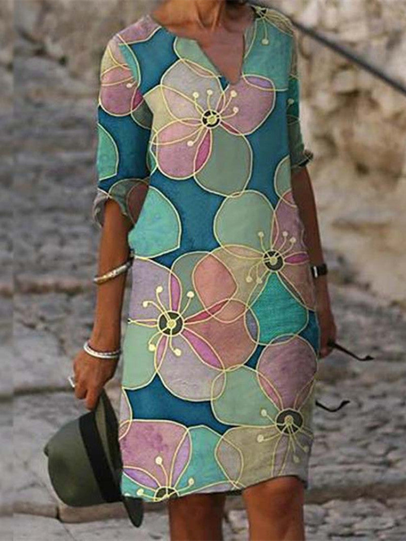 Floral Summer Linen Dress, 01