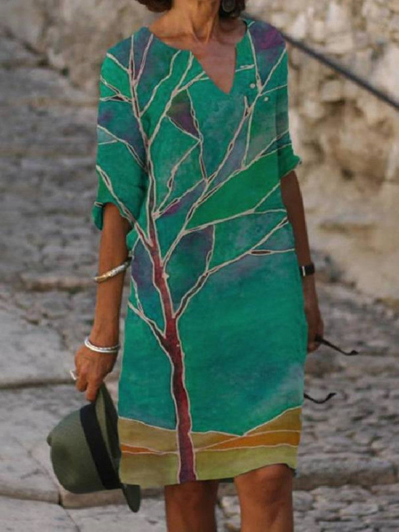 Floral Summer Linen Dress, 01