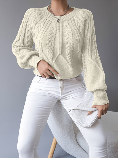 Twisted Knit Winter Jumper, Khaki
