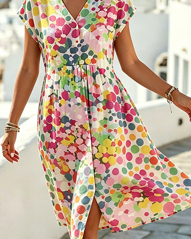 Fluid Summer V-Neck Dress