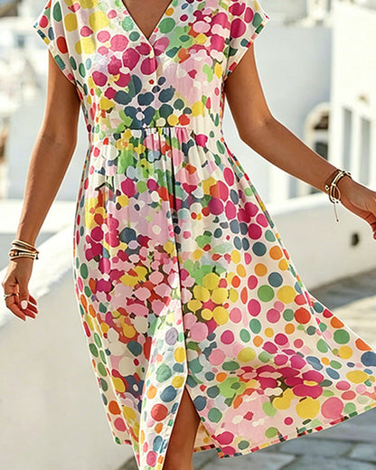 Fluid Summer V-Neck Dress