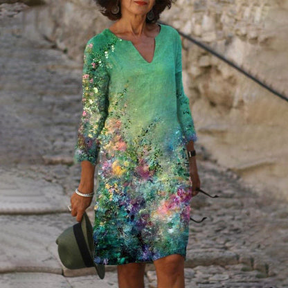 Floral Summer Linen Dress, 01
