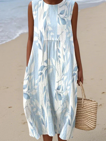 Printed Summer Linen Dress