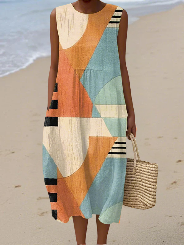 Printed Summer Linen Dress