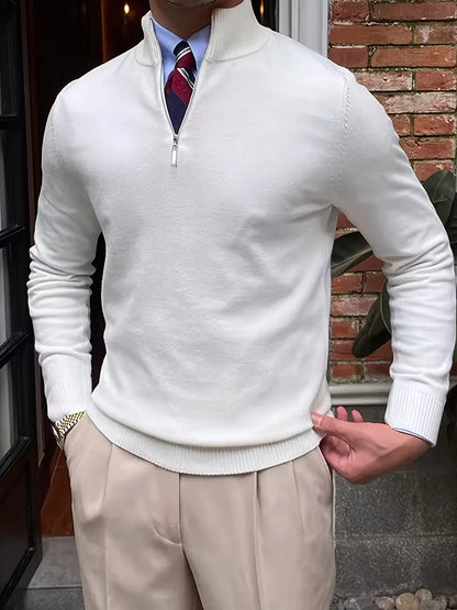 Fine Knit Zip Neck Jumper