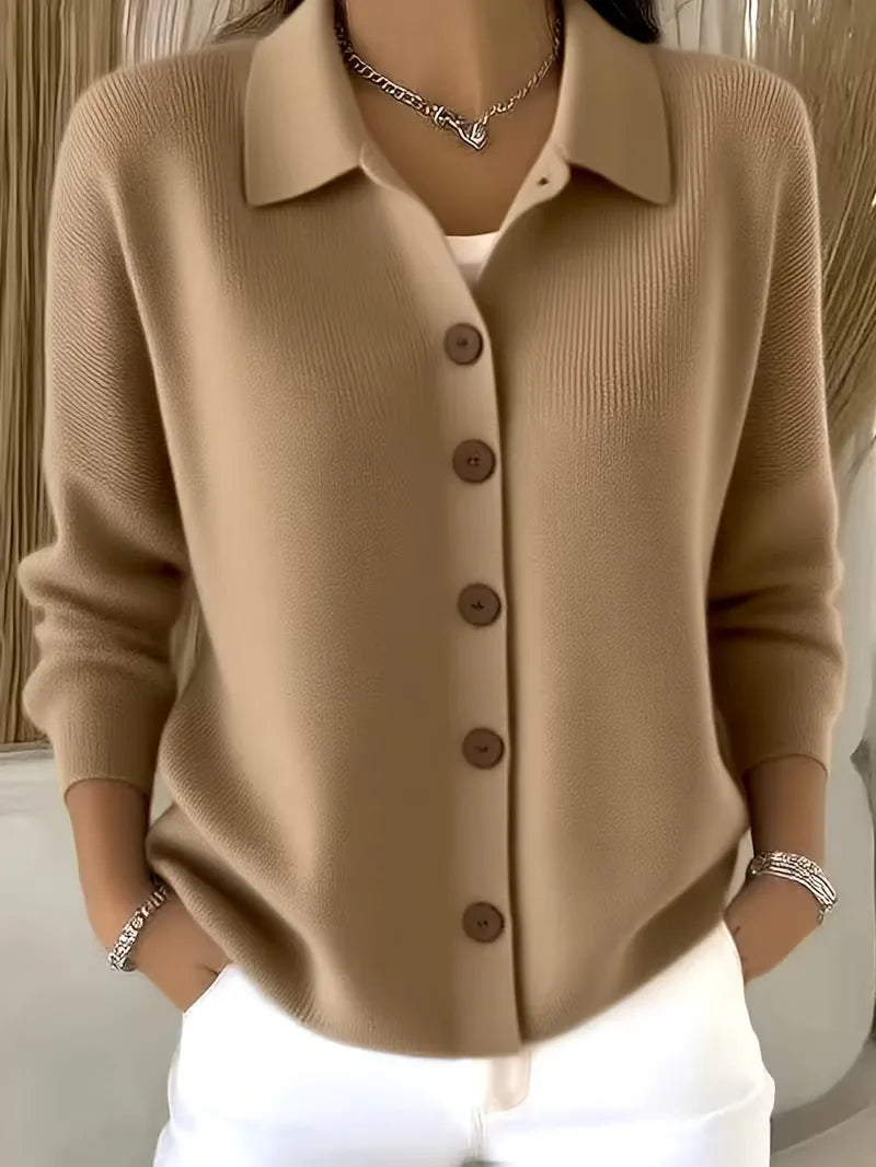Fine Knit Buttoned Cardigan