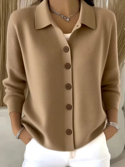 Fine Knit Buttoned Cardigan