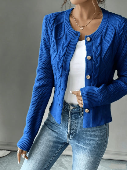 Twisted Knit Winter Cardigan, Black