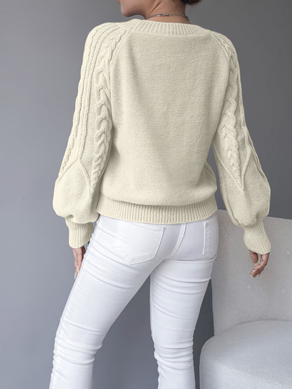 Twisted Knit Winter Jumper, Khaki