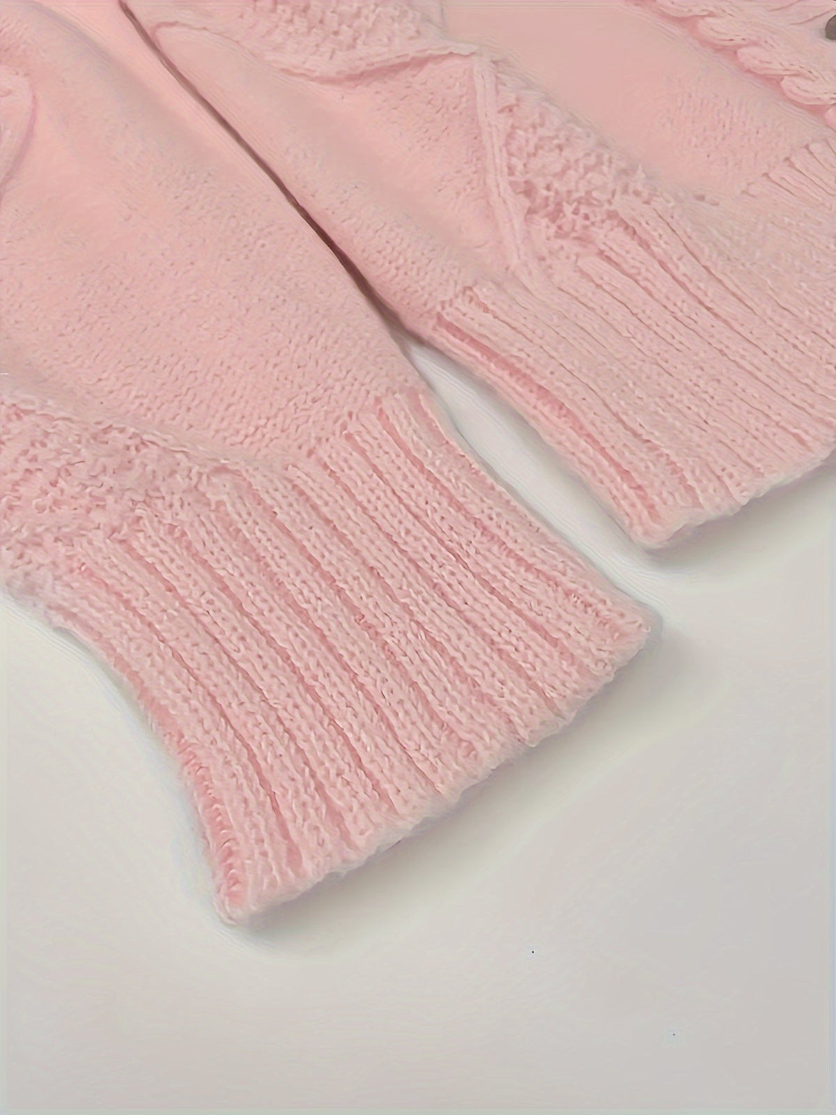 Twisted Knit Winter Cardigan, Pink