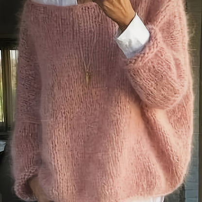 Oversized Knit Winter Jumper, Pink