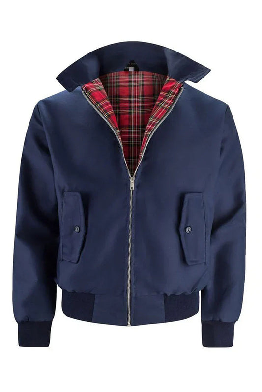 Checked Lined Mid-Season Jacket