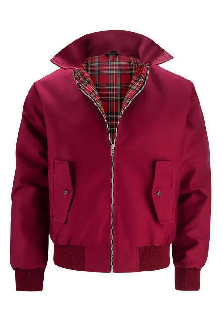 Urban Jacket with Check Lining and Classic Collar