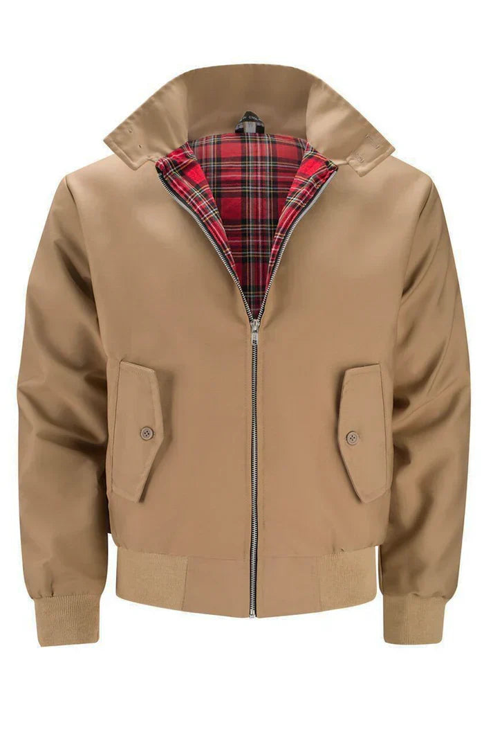 Urban Jacket with Check Lining and Classic Collar