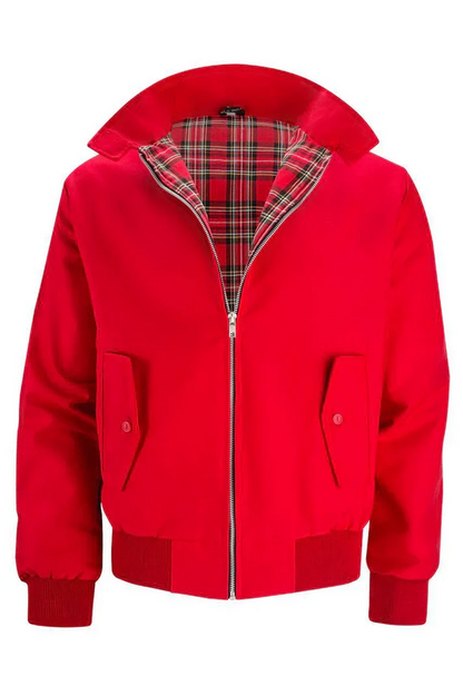 Urban Jacket with Check Lining and Classic Collar