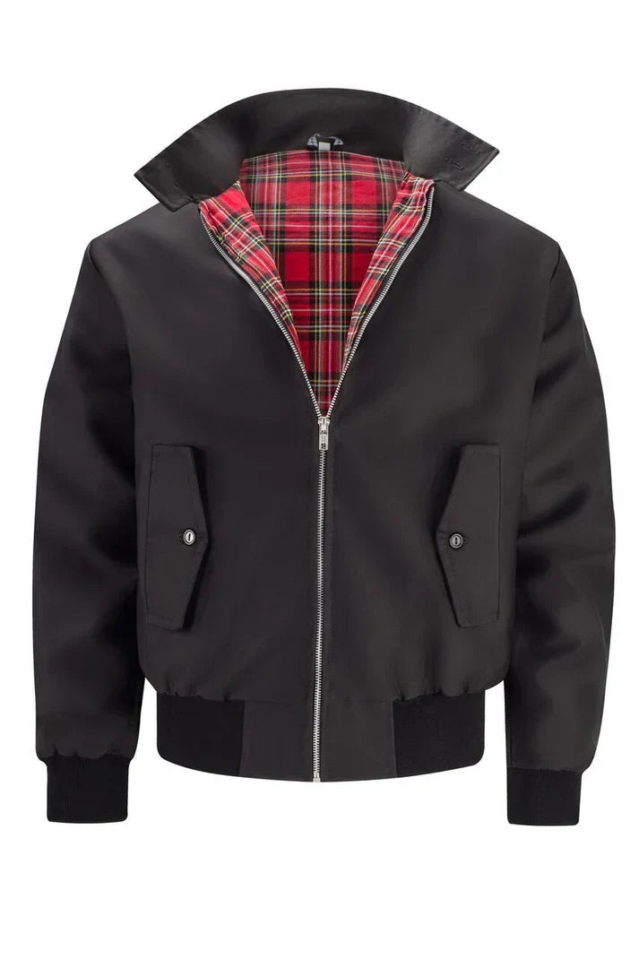 Urban Jacket with Check Lining and Classic Collar