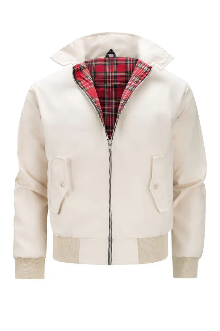 Urban Jacket with Check Lining and Classic Collar