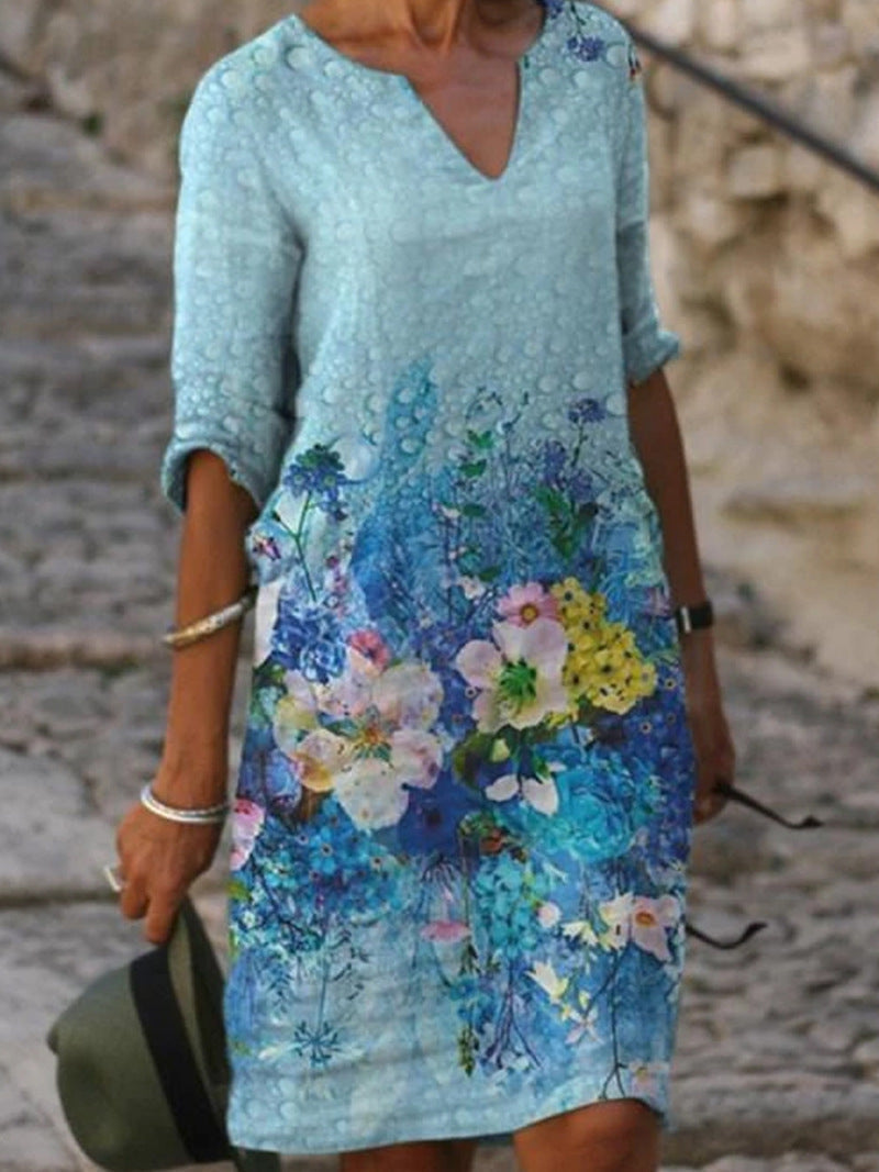Floral Summer Linen Dress, 01