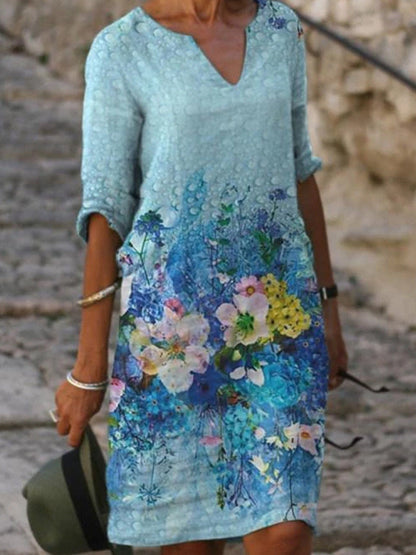 Floral Summer Linen Dress, 01