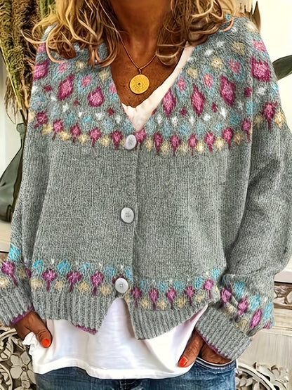 Embroidered Buttoned Cardigan