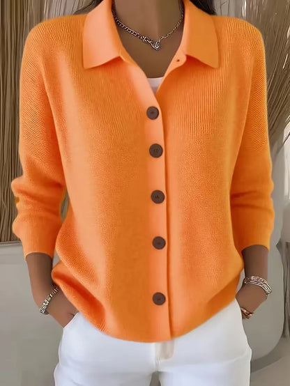 Fine Knit Buttoned Cardigan