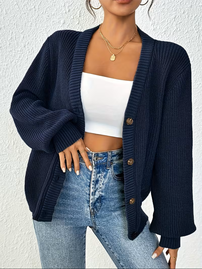 Chunky Knit Winter Cardigan, Green