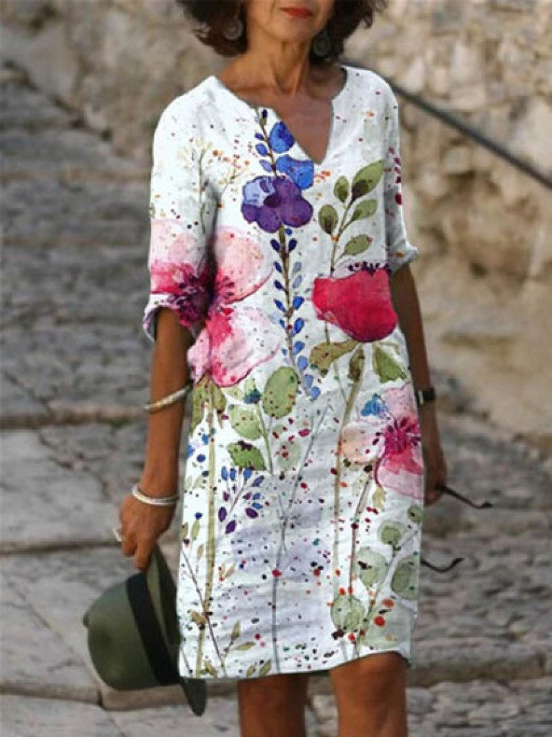 Floral Summer Linen Dress, 01