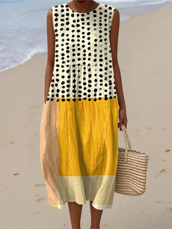 Printed Summer Linen Dress
