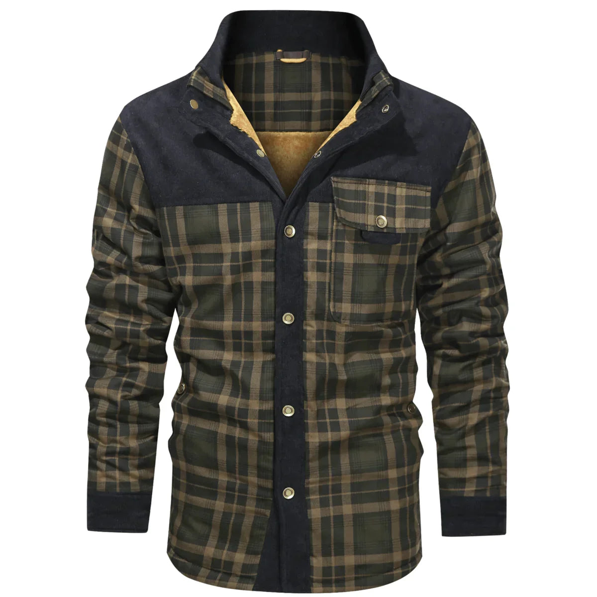 Fleece-Lined Check Lumberjack Jacket