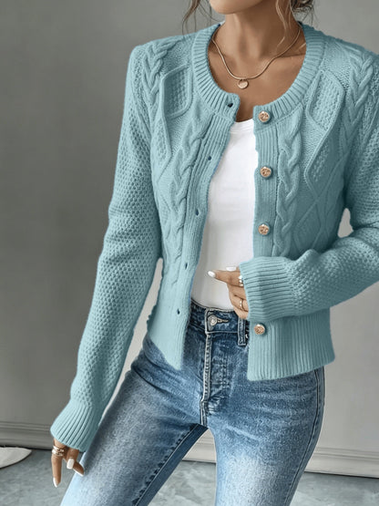 Twisted Knit Winter Cardigan, Black