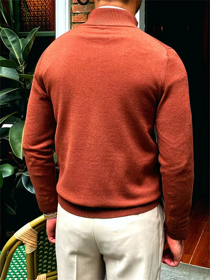 Fine Knit Zip Neck Jumper