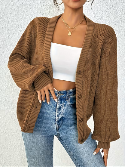 Chunky Knit Winter Cardigan, Green