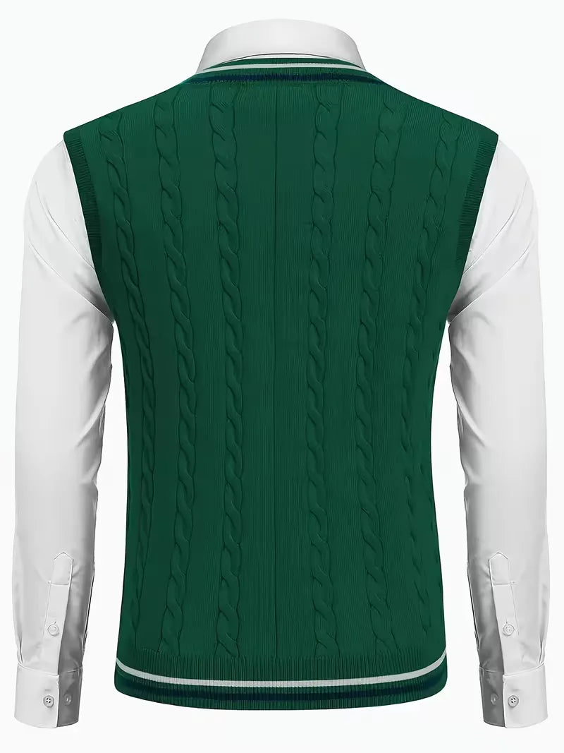 Sleeveless Twisted Knit Jumper