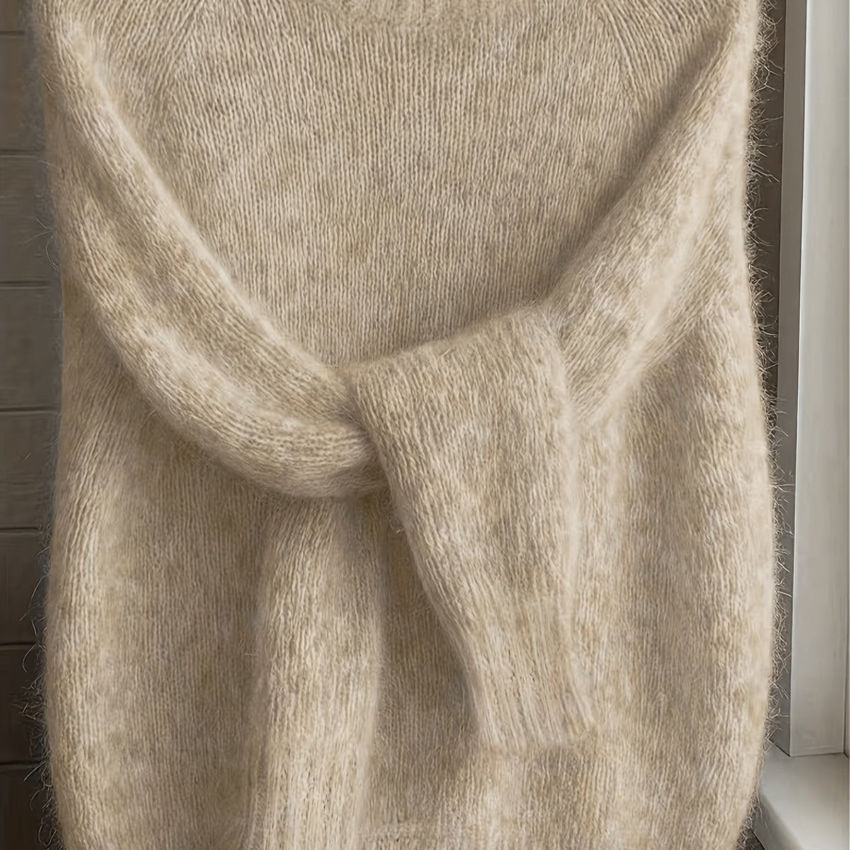 Fluffy Knit Winter Jumper, Sky Blue