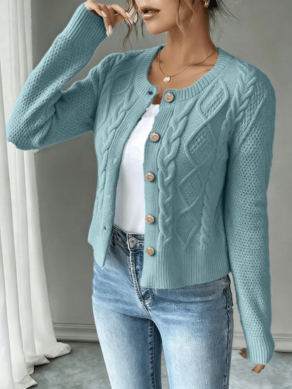 Twisted Knit Winter Cardigan, Black