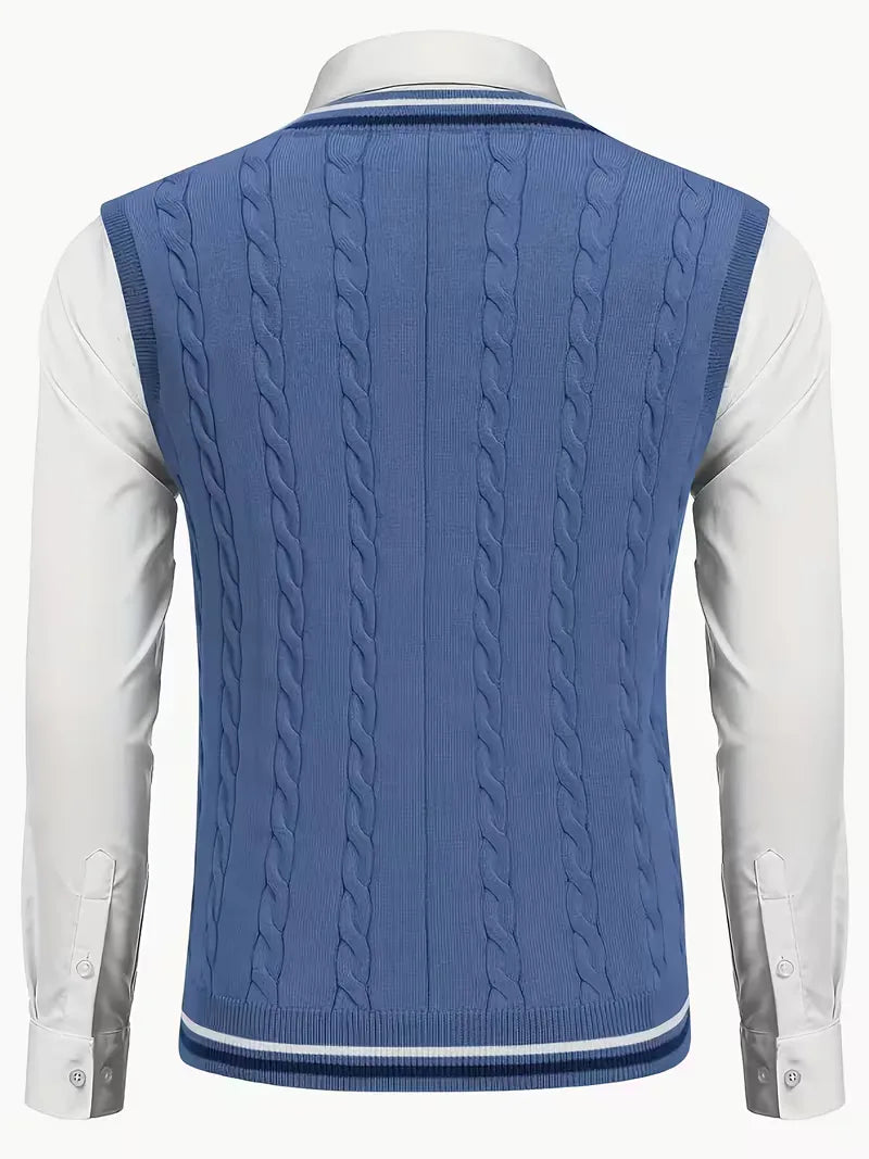 Sleeveless Twisted Knit Jumper