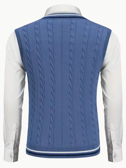 Sleeveless Twisted Knit Jumper