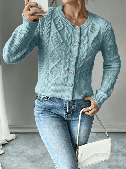 Twisted Knit Winter Cardigan, Black