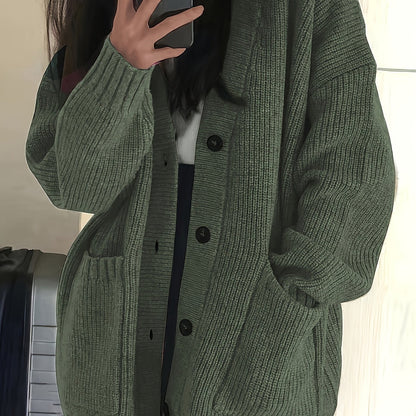 Chunky Knit Winter Cardigan, Coffee Brown