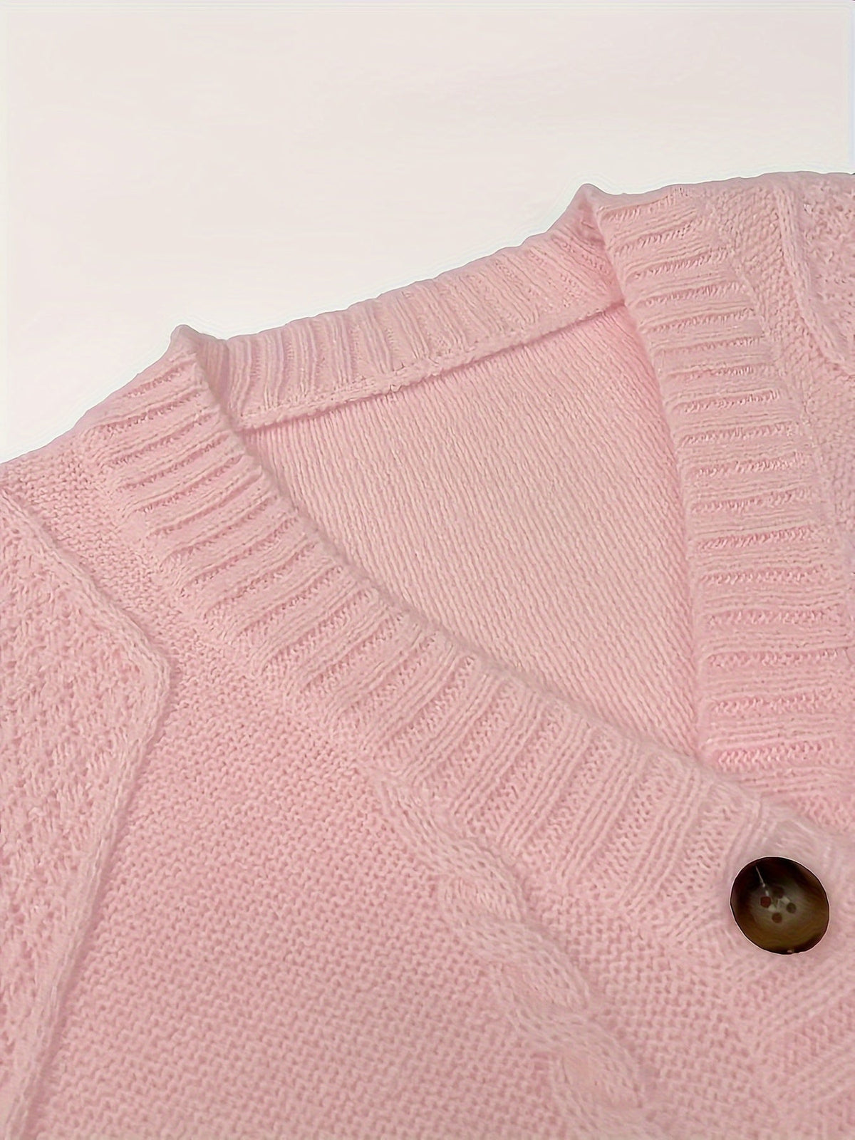 Twisted Knit Winter Cardigan, Pink