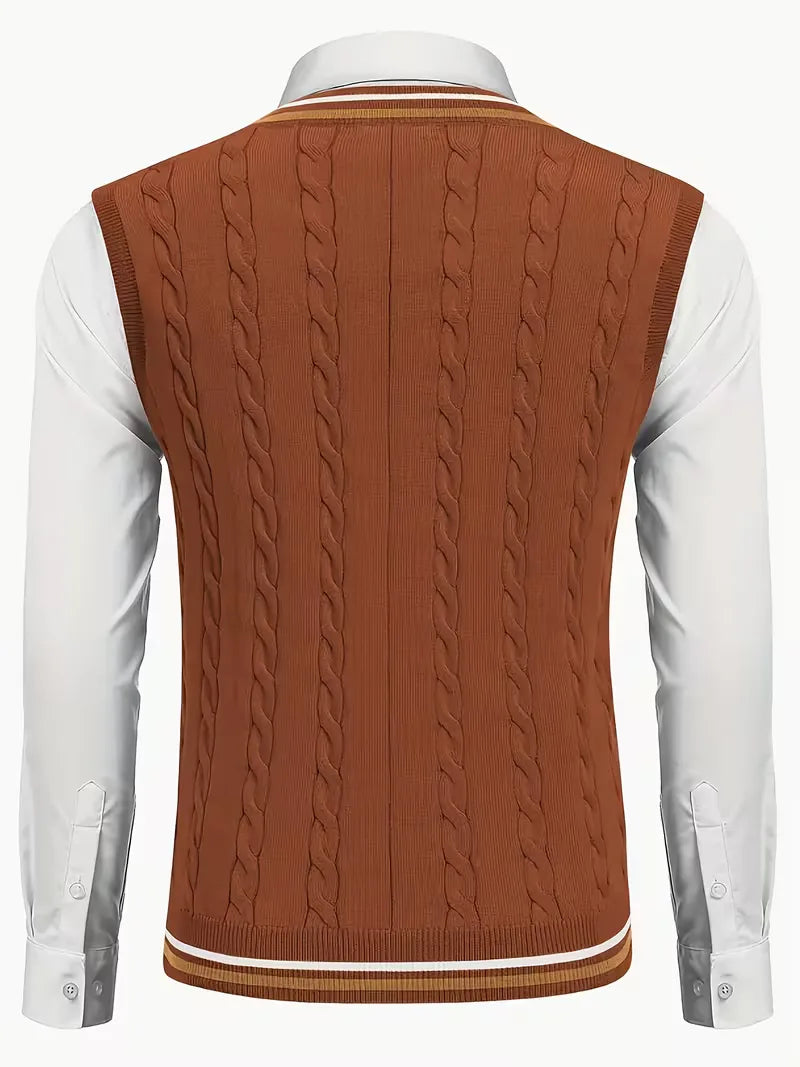 Sleeveless Twisted Knit Jumper