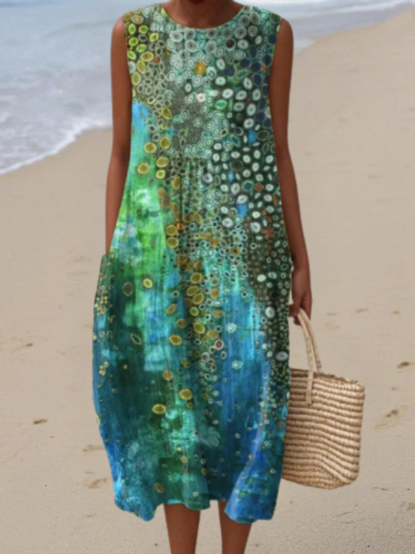 Printed Summer Linen Dress